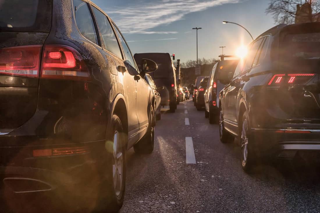 cars, traffic, sunset