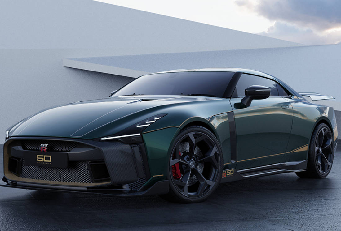 Nissan GT-R50 by Italdesign production rendering Green FR34-source