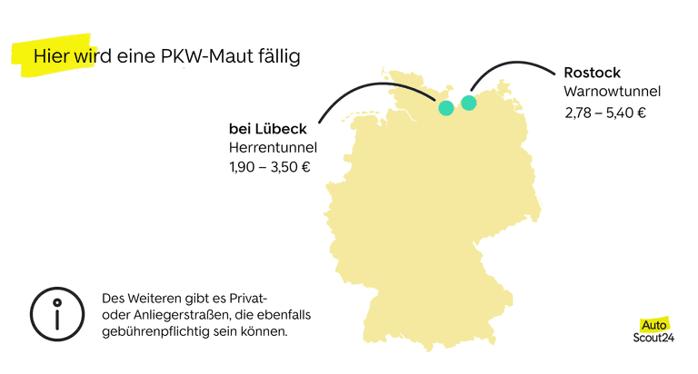 Hier wird in Deutschland derzeit eine Maut fällig