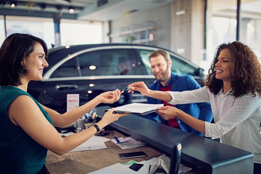 Leasing dealership mirrored