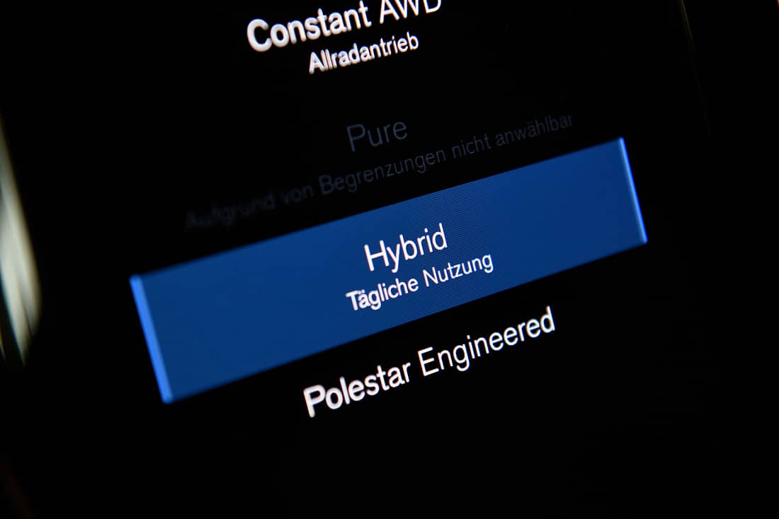 Volvo V60 Polestar Menu