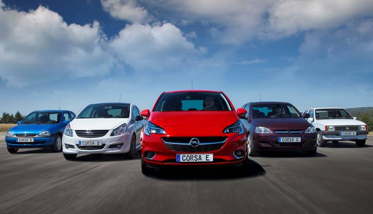  Gebrauchtwagen-Tipp für Fahranfänger: Opel Corsa E (Mitte) und seine Vorfahren.