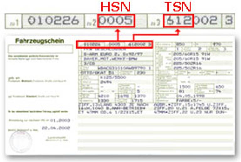 HSN / TSN die Schlüsselnummer für den Verkauf finden AutoScout24