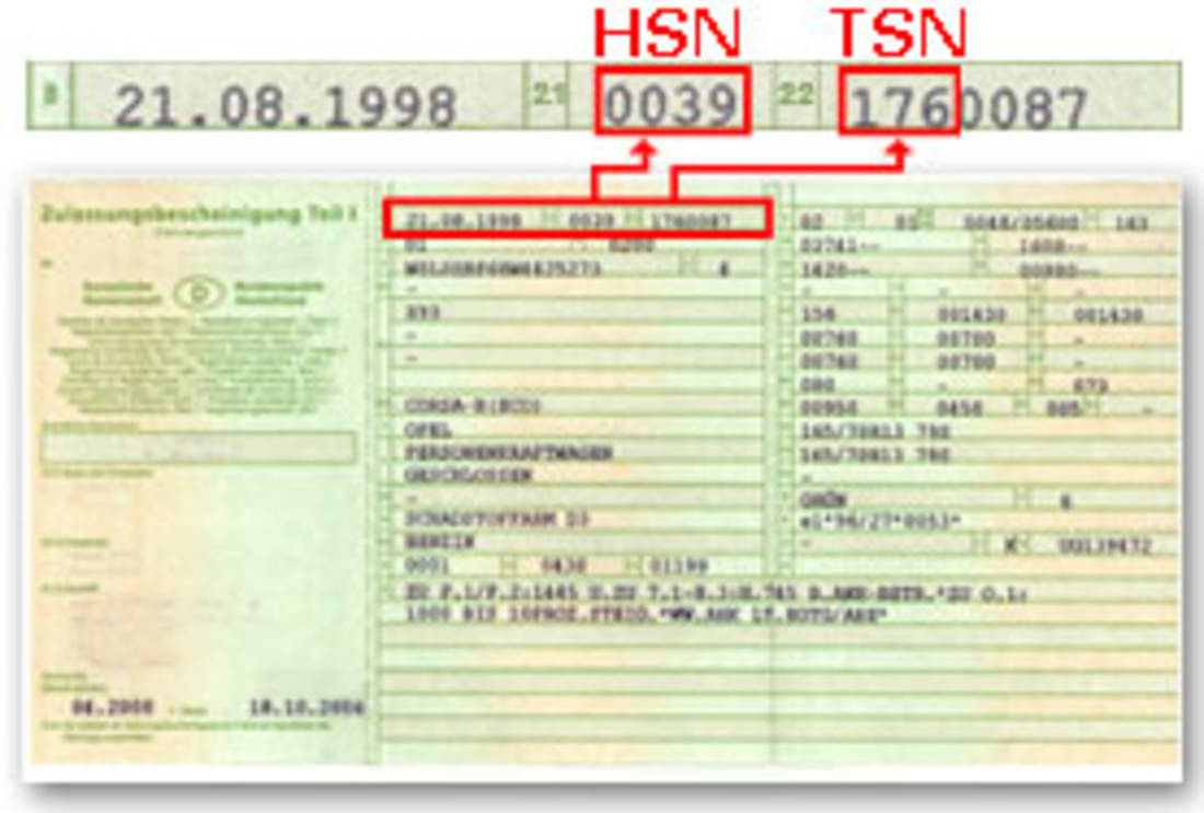 HSN / TSN die Schlüsselnummer für den Verkauf finden AutoScout24